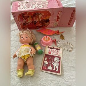 Vintage Happy Birthday Tender Love Baby Doll with Accessories Box Mattel.